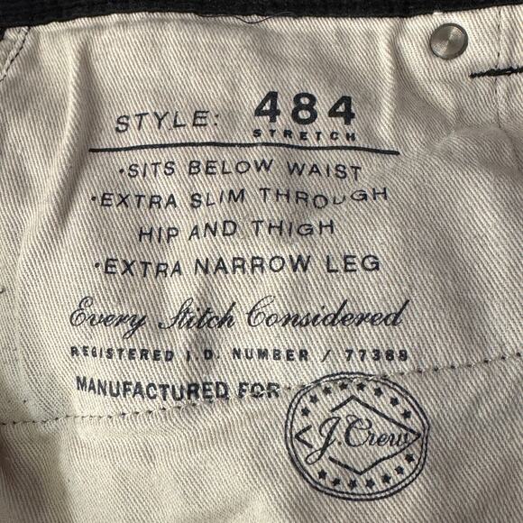 J. Crew Mens SZ W31xL32 Slim Corduroy Pants Style 484 Narrow Leg Pockets Stretch - Picture 10 of 10